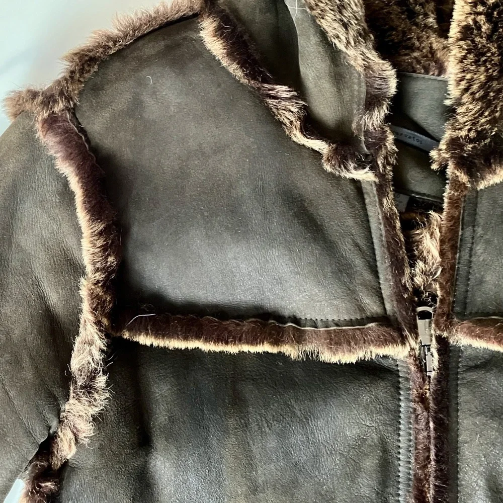LIMITED EDITION John Varvatos Leather/Shearling w/HOOD Coat EU 50 /US 40 LARGE - Picture 5 of 12